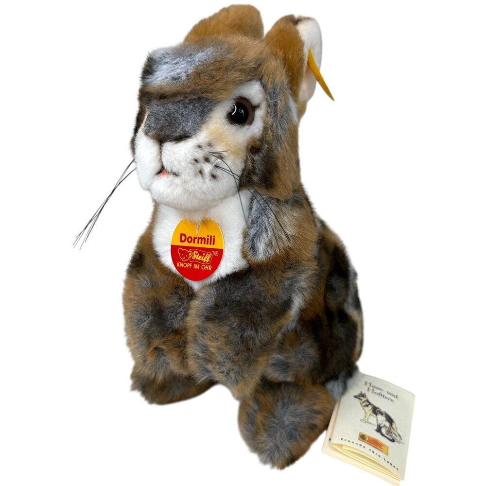 Steiff Dormili Rabbit Hare 20 Plush 077715 Mohair Look Germany Vintage Ear Tag